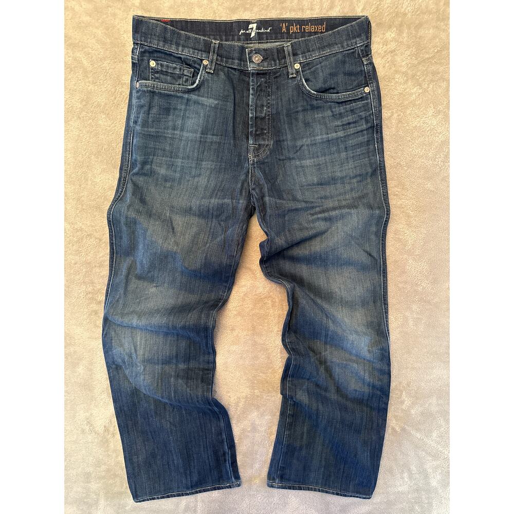 Y2K 7 For All Mankind ‘A’ PKT Relaxed Men’s Jeans 32 x 30 Button Fly Boot Cut